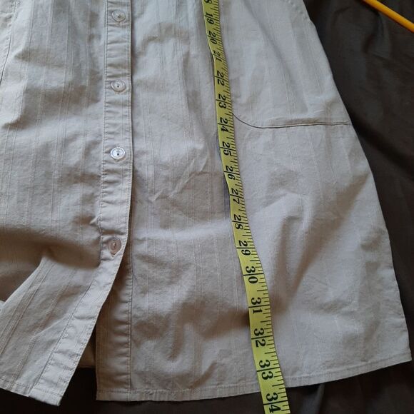 Iz Byer California Button Down Shirt Dress Tan Cotton Spandex Blend Medium - Picture 14 of 14